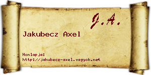 Jakubecz Axel névjegykártya